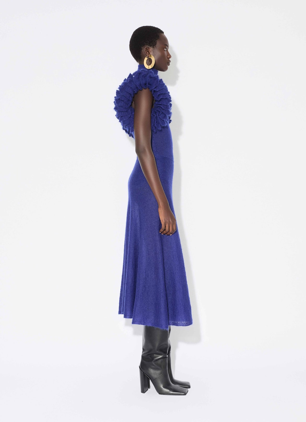 MOHAIR KNIT CIRCLE SKIRT ALAÏA INDIGO MOHAIR KNIT CIRCLE SKIRT